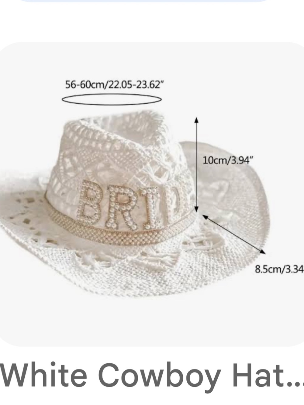 Twig & Arrow - Straw Bride, Cowboy Hat NWT - Picture 11 of 11
